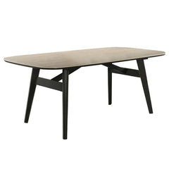Lark - Dining Table - Travertine / Black