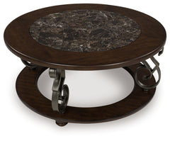 Frallyn - Dark Brown - Round Cocktail Table