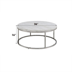 Zaidee - Coffee Table With Marble - Nickel