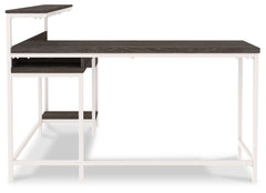 Dorrinson - White / Black / Gray - L-Desk with Storage