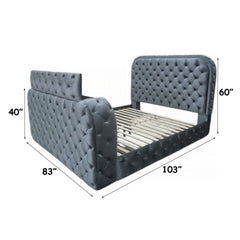 Kana - Bed With LED, Fireplace & TV Stand
