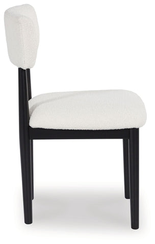 Xandrum - White / Black - Dining Upholstered Side Chair (Set of 2)