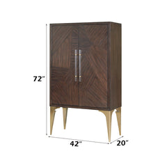 Andy - Bar Cabinet - Brushed Brown Oak Champagne