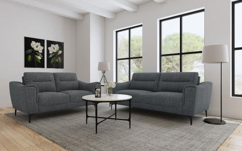 Nolan - 2-Piece Upholstered Sofa Set - Charcoal