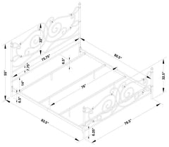 Parleys - Metal Eastern King Open Frame Bed - Dark Bronze