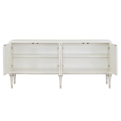 Ansaldo - Console Cabinet - Pearl White & Silver Shimmer