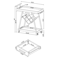 Kinney - 1-Drawer Engineered Wood Bar Cart