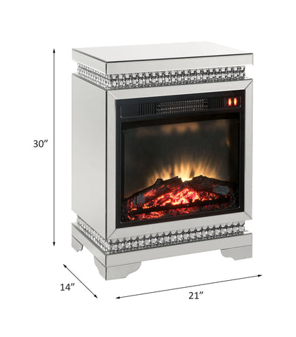 Lotus - Fireplace - Mirrored & Faux Ice Cube Crystals
