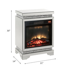 Lotus - Fireplace - Mirrored & Faux Diamonds