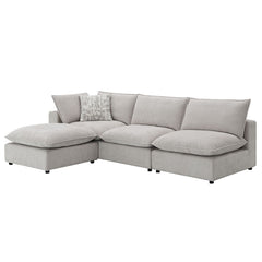Marisa - Modular Left Facing Loveseat With 2 Pillows - Beige Boucle