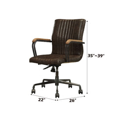 Joslin - Executive Office Chair - Distress Chocolate Top Grain Leather