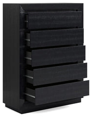 Londer - Black - Five Drawer Chest