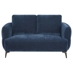 Lively - Chenille Upholstered Modern Track Arm Loveseat - Blue