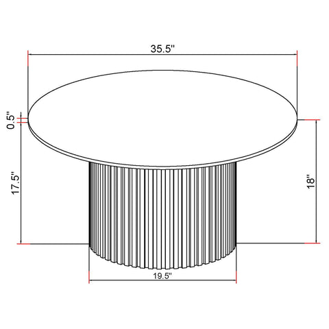 Rowena - Round Sintered Stone Coffee Table - White Faux Marble