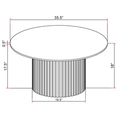 Rowena - Round Sintered Stone Coffee Table - White Faux Marble