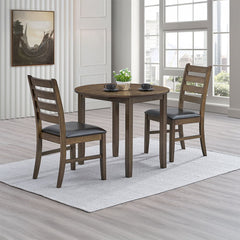 Damica - Side Chair (Set of 2) - Brown Synthetic Leather & Walnut