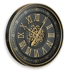 Dairton - Black / Gold Finish - Wall Clock