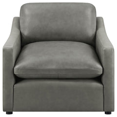 Grayson - Leather Upholstered Sloped Arm Accent Chair - Gray