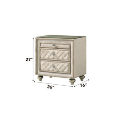 Lucienne - Nightstand - Beige Velvet