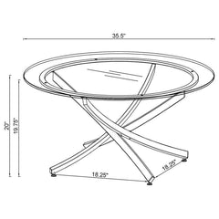 Brooke - Round Glass Top Coffee Table Metal Base