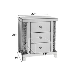 Noralie - 22" X 14" Accent Table - Mirrored & Faux Diamonds