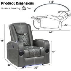 Alair - Power Motion Recliner With Bluetooth, Wireless Charger & Cupholder