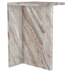 Bowdoin - Genuine Marble Accent Side Table - Gray