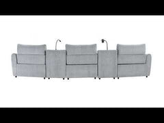 Fullar - RAF Modular Power Motion Recliner - Light Gary Chenille