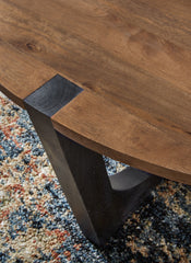 Hanneforth - Round Cocktail Table - Brown