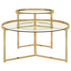 Delia - 2 Piece Round Glass Top Nesting Coffee Table