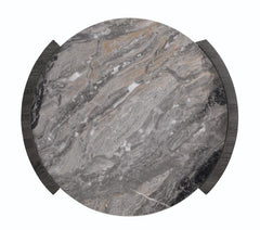 Gladstone - Round Faux Marble Top End Table - Distressed Gray