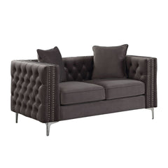 Gillian II - Loveseat - Dark Gray Velvet