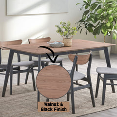 Rebi - Dining Table - Walnut & Black Finish