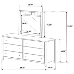 Carlton - 6-Drawer Dresser With Mirror - Cappuccino