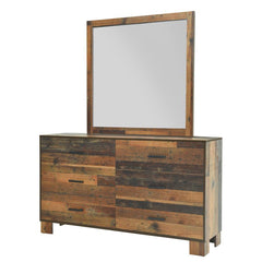 Sidney - 6-Drawer Dresser With Mirror - Rustic Pine