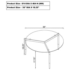 Rosalie - Round Smoked Glass Top Coffee Table - Sandy Black