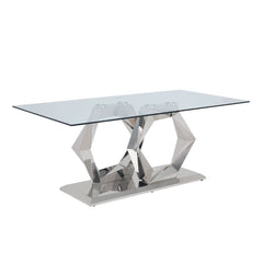 Gianna - Dining Table - Clear Glass & Stainless Steel