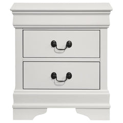 Louis Philippe - 2 Drawers Nightstand Bedside Table - White