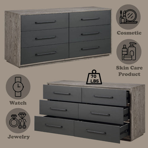 Estevon - Dresser - Gray Oak Finish