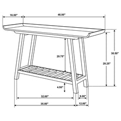 Ornelas - 46" Console Table With Slatted Shelf - Mango Brown