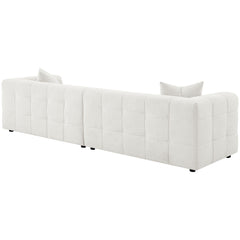 Everly - Boucle Upholstered Extra Long Sofa - White