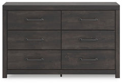 Hollivern - Dark Gray - Six Drawer Dresser