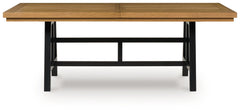 Galliden - Rectangular Dining Room Extension Table - Black / Brown