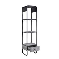 Raziela - TV Stand Side Pier - Concrete Gray & Black