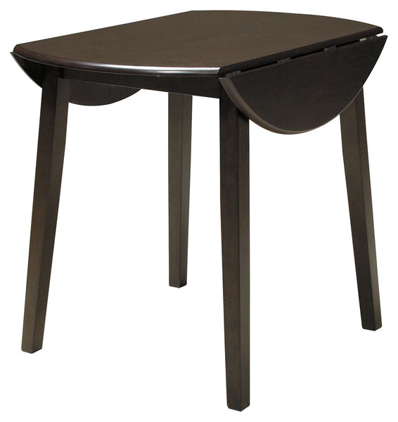 Hammis - Dark Brown - Round DRM Drop Leaf Table