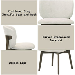 Mallin - Side Chair (Set of 2) - Gray Chenille & Walnut