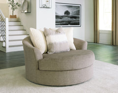 Creswell - Stone - Oversized Swivel Accent Chair