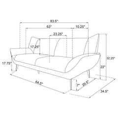 Acton - Upholstered Flared Arm Sofa Set