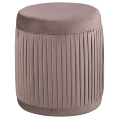 Tovar - Round Upholstered Ottoman - Mauve