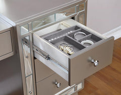 Leighton - Vanity Desk And Stool - Metallic Mercury